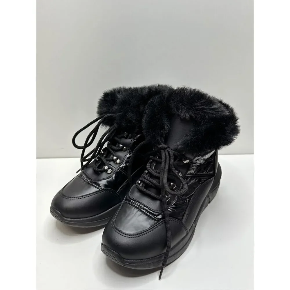 WANTED Boots‎ Womens 9 Black Stardust Winter Booties Faux Fur New